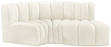 Arc Cream Velvet Modular Sofa 103Cream-S3D Meridian Furniture