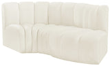 Arc Cream Velvet Modular Sofa 103Cream-S3D Meridian Furniture