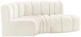 Arc Cream Velvet Modular Sofa 103Cream-S3D Meridian Furniture