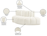 Arc Cream Velvet Modular Sofa 103Cream-S3E Meridian Furniture