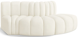 Arc Cream Velvet Modular Sofa 103Cream-S3E Meridian Furniture