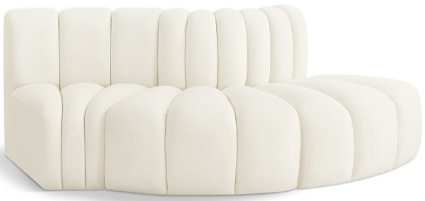 Arc Cream Velvet Modular Sofa 103Cream-S3E Meridian Furniture