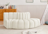 Arc Cream Velvet Modular Sofa 103Cream-S3E Meridian Furniture