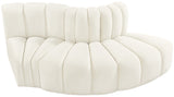 Arc Cream Velvet Modular Sofa 103Cream-S3E Meridian Furniture