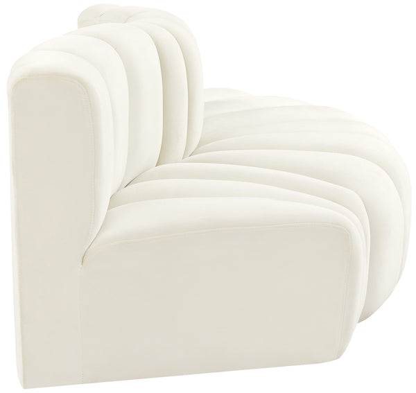 Arc Cream Velvet Modular Sofa 103Cream-S3E Meridian Furniture