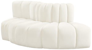 Arc Cream Velvet Modular Sofa 103Cream-S3E Meridian Furniture