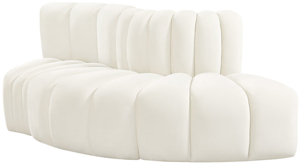 Arc Cream Velvet Modular Sofa 103Cream-S3E Meridian Furniture