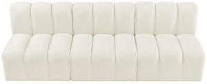 Arc Cream Velvet Modular Sofa 103Cream-S3F Meridian Furniture