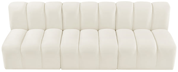Arc Cream Velvet Modular Sofa 103Cream-S3F Meridian Furniture
