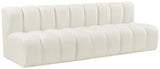 Arc Cream Velvet Modular Sofa 103Cream-S3F Meridian Furniture