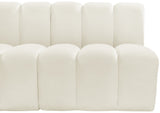 Arc Cream Velvet Modular Sofa 103Cream-S3F Meridian Furniture