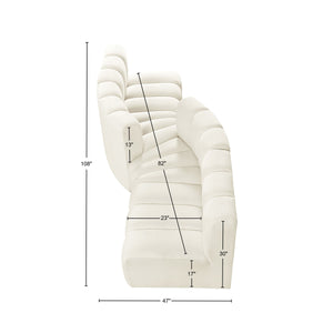 Arc Cream Velvet Modular Sofa 103Cream-S4A Meridian Furniture