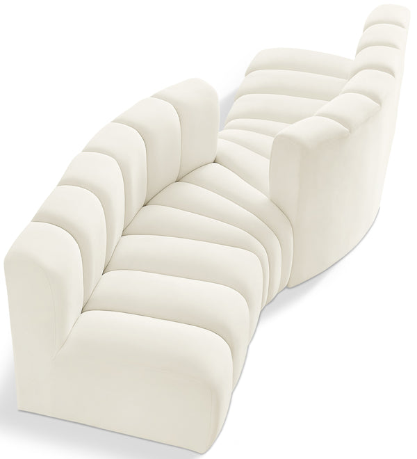 Arc Cream Velvet Modular Sofa 103Cream-S4A Meridian Furniture