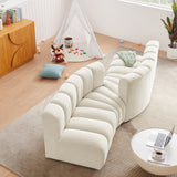 Arc Cream Velvet Modular Sofa 103Cream-S4A Meridian Furniture