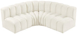 Arc Cream Velvet Modular Sofa 103Cream-S4B Meridian Furniture