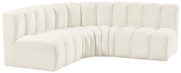 Arc Cream Velvet Modular Sofa 103Cream-S4B Meridian Furniture