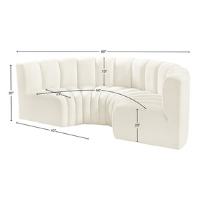 Arc Cream Velvet Modular Sofa 103Cream-S4C Meridian Furniture