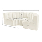 Arc Cream Velvet Modular Sofa 103Cream-S4C Meridian Furniture