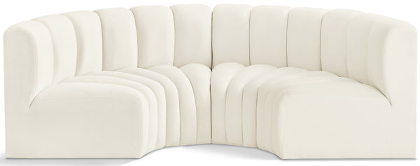 Arc Cream Velvet Modular Sofa 103Cream-S4C Meridian Furniture