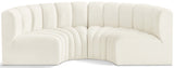 Arc Cream Velvet Modular Sofa 103Cream-S4C Meridian Furniture