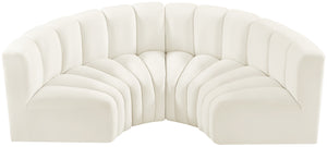 Arc Cream Velvet Modular Sofa 103Cream-S4C Meridian Furniture