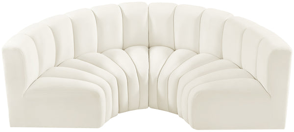 Arc Cream Velvet Modular Sofa 103Cream-S4C Meridian Furniture