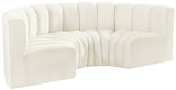 Arc Cream Velvet Modular Sofa 103Cream-S4C Meridian Furniture