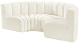 Arc Cream Velvet Modular Sofa 103Cream-S4C Meridian Furniture