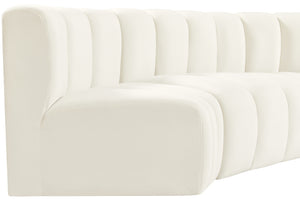 Arc Cream Velvet Modular Sofa 103Cream-S4C Meridian Furniture