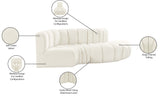 Arc Cream Velvet Modular Sofa 103Cream-S4D Meridian Furniture