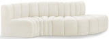 Arc Cream Velvet Modular Sofa 103Cream-S4D Meridian Furniture