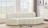 Arc Cream Velvet Modular Sofa 103Cream-S4D Meridian Furniture