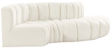 Arc Cream Velvet Modular Sofa 103Cream-S4D Meridian Furniture