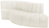 Arc Cream Velvet Modular Sofa 103Cream-S4D Meridian Furniture