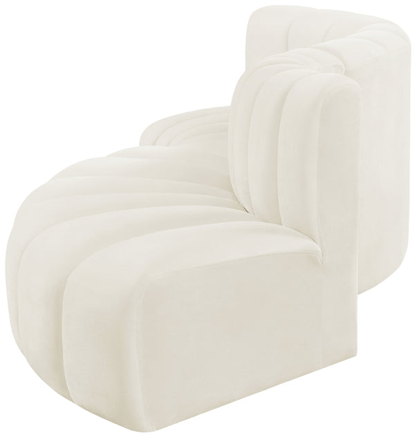Arc Cream Velvet Modular Sofa 103Cream-S4D Meridian Furniture