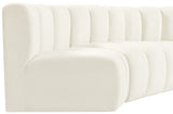 Arc Cream Velvet Modular Sofa 103Cream-S4D Meridian Furniture