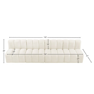 Arc Cream Velvet Modular Sofa 103Cream-S4E Meridian Furniture