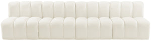 Arc Cream Velvet Modular Sofa 103Cream-S4E Meridian Furniture
