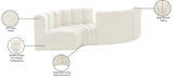 Arc Cream Velvet Modular Sofa 103Cream-S4F Meridian Furniture