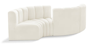 Arc Cream Velvet Modular Sofa 103Cream-S4F Meridian Furniture