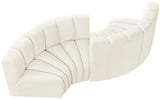 Arc Cream Velvet Modular Sofa 103Cream-S4F Meridian Furniture