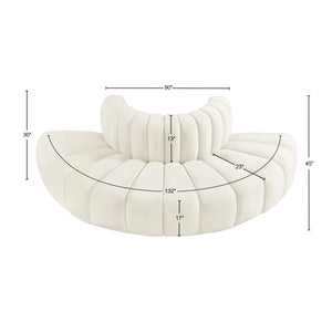 Arc Cream Velvet Modular Sofa 103Cream-S4G Meridian Furniture