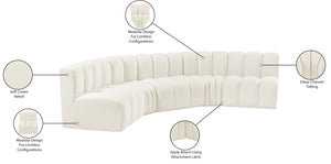 Arc Cream Velvet Modular Sofa 103Cream-S5A Meridian Furniture