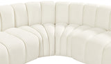 Arc Cream Velvet Modular Sofa 103Cream-S5A Meridian Furniture