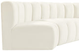 Arc Cream Velvet Modular Sofa 103Cream-S5A Meridian Furniture