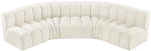 Arc Cream Velvet Modular Sofa 103Cream-S5A Meridian Furniture