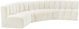 Arc Cream Velvet Modular Sofa 103Cream-S5A Meridian Furniture