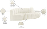 Arc Cream Velvet Modular Sofa 103Cream-S5B Meridian Furniture