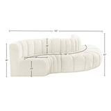 Arc Cream Velvet Modular Sofa 103Cream-S5B Meridian Furniture