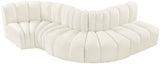 Arc Cream Velvet Modular Sofa 103Cream-S5B Meridian Furniture